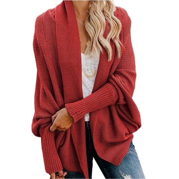 Chunky Knit Cardigans Open Front Warm Sweaters Loose and Casual Outwear Size L - Picture 2 of 7